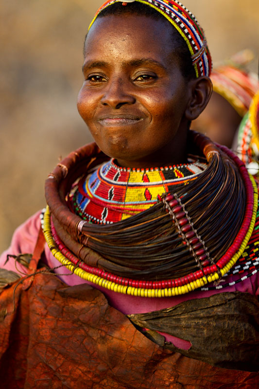 73a. Woman from the Rendile tribe during ceremonial dance   Kenya